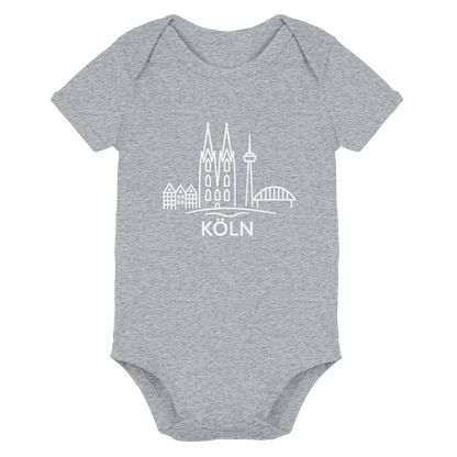Köln Skyline (großer Druck auf der Brust) - Organic Baby Bodysuit