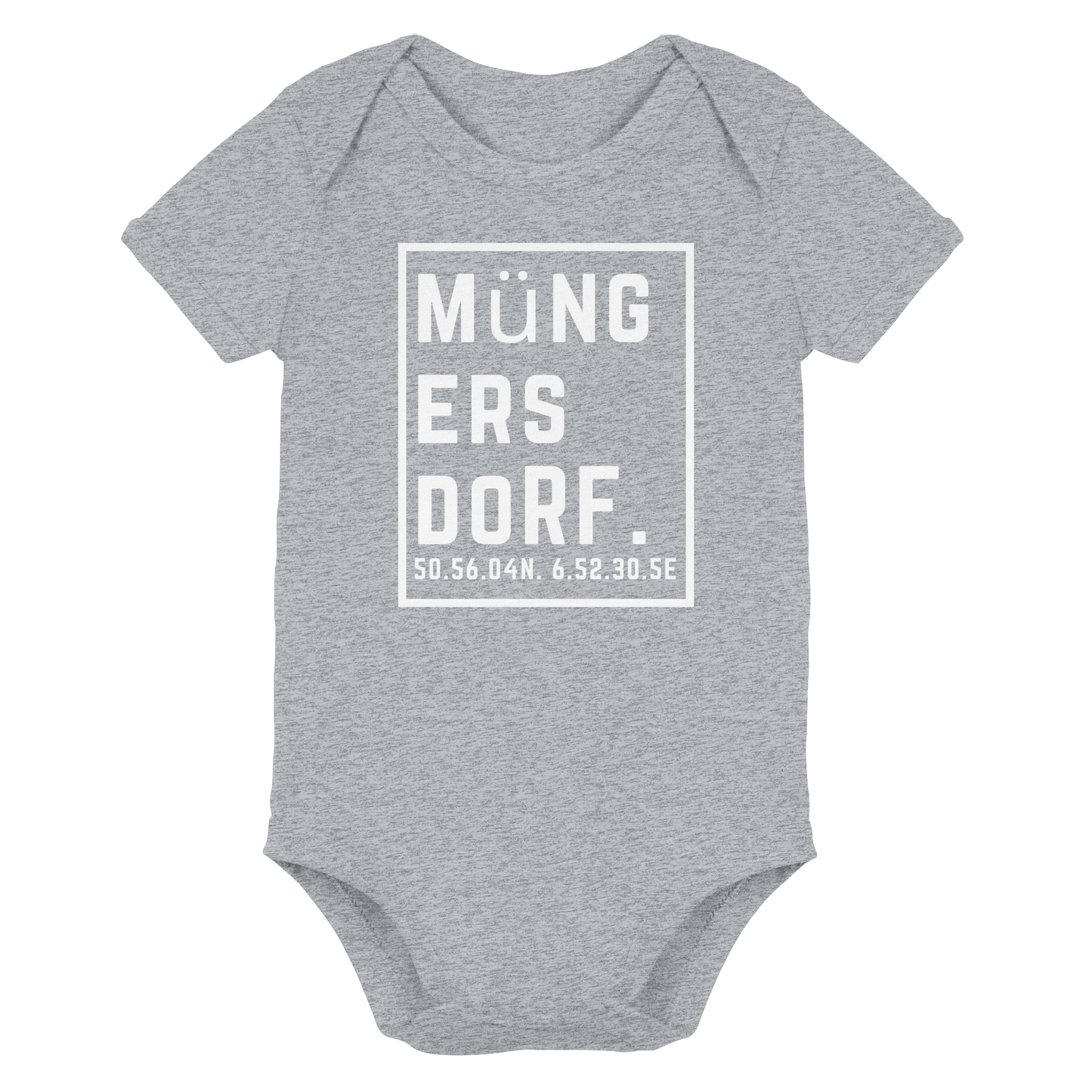 Müngersdorf Koordinaten (großer Druck auf der Brust) - Organic Baby Bodysuit