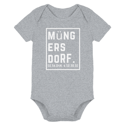 Müngersdorf Koordinaten (großer Druck auf der Brust) - Organic Baby Bodysuit