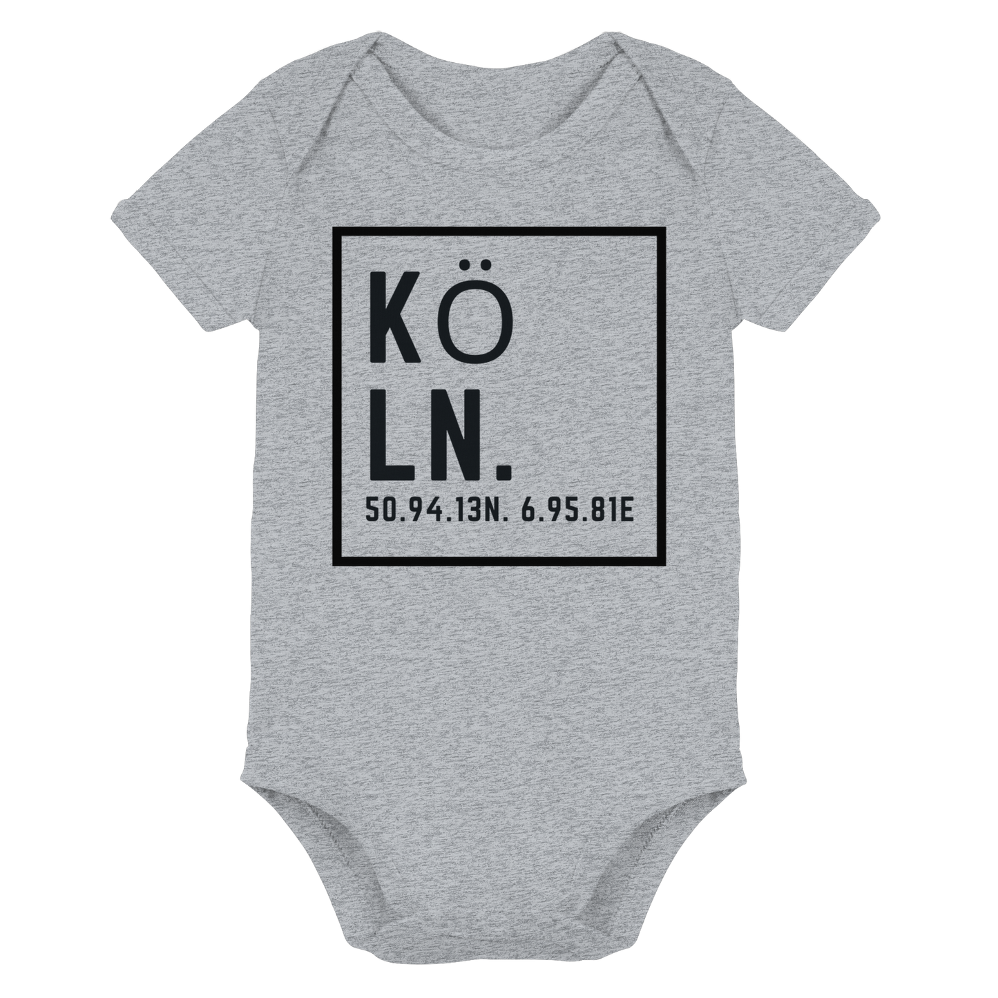 Köln Koordinaten (großer Druck auf der Brust) - Organic Baby Bodysuit