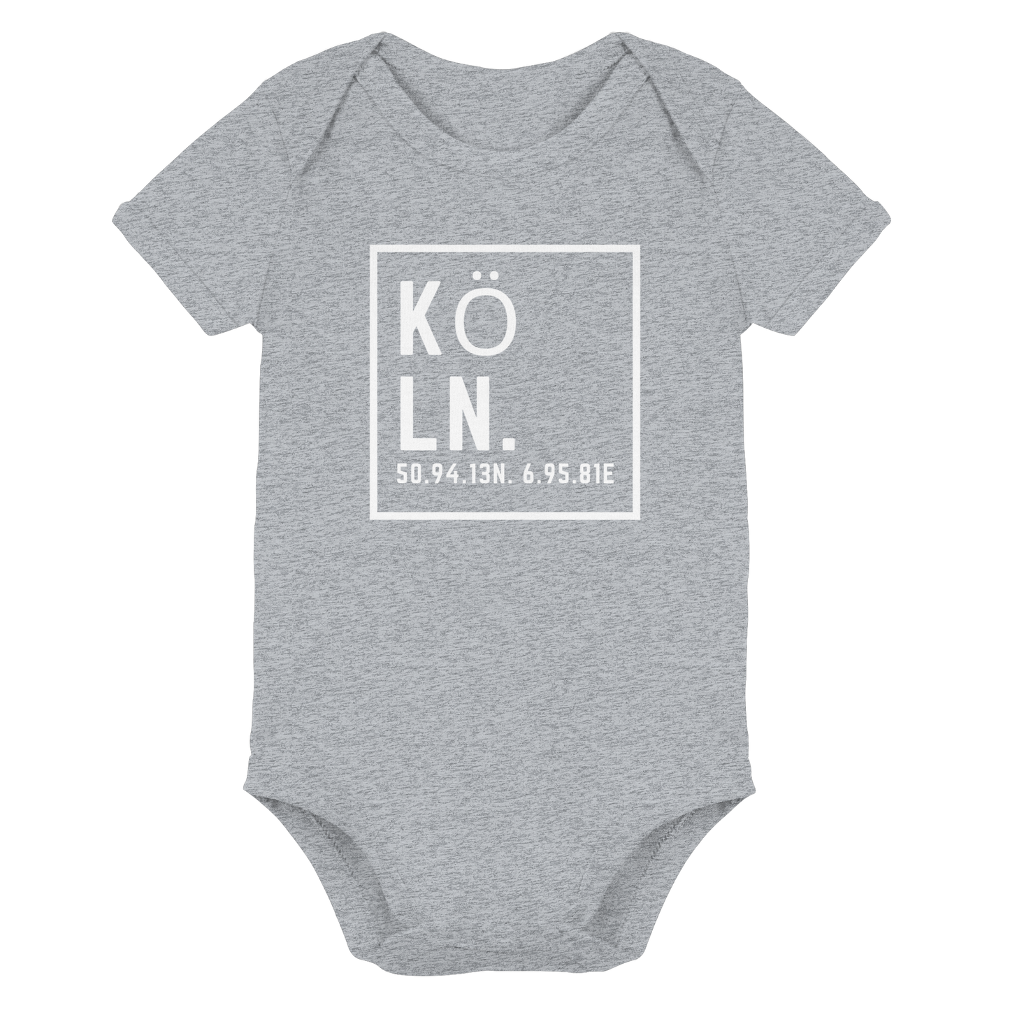 Köln Koordinaten (großer Druck auf der Brust) - Organic Baby Bodysuit