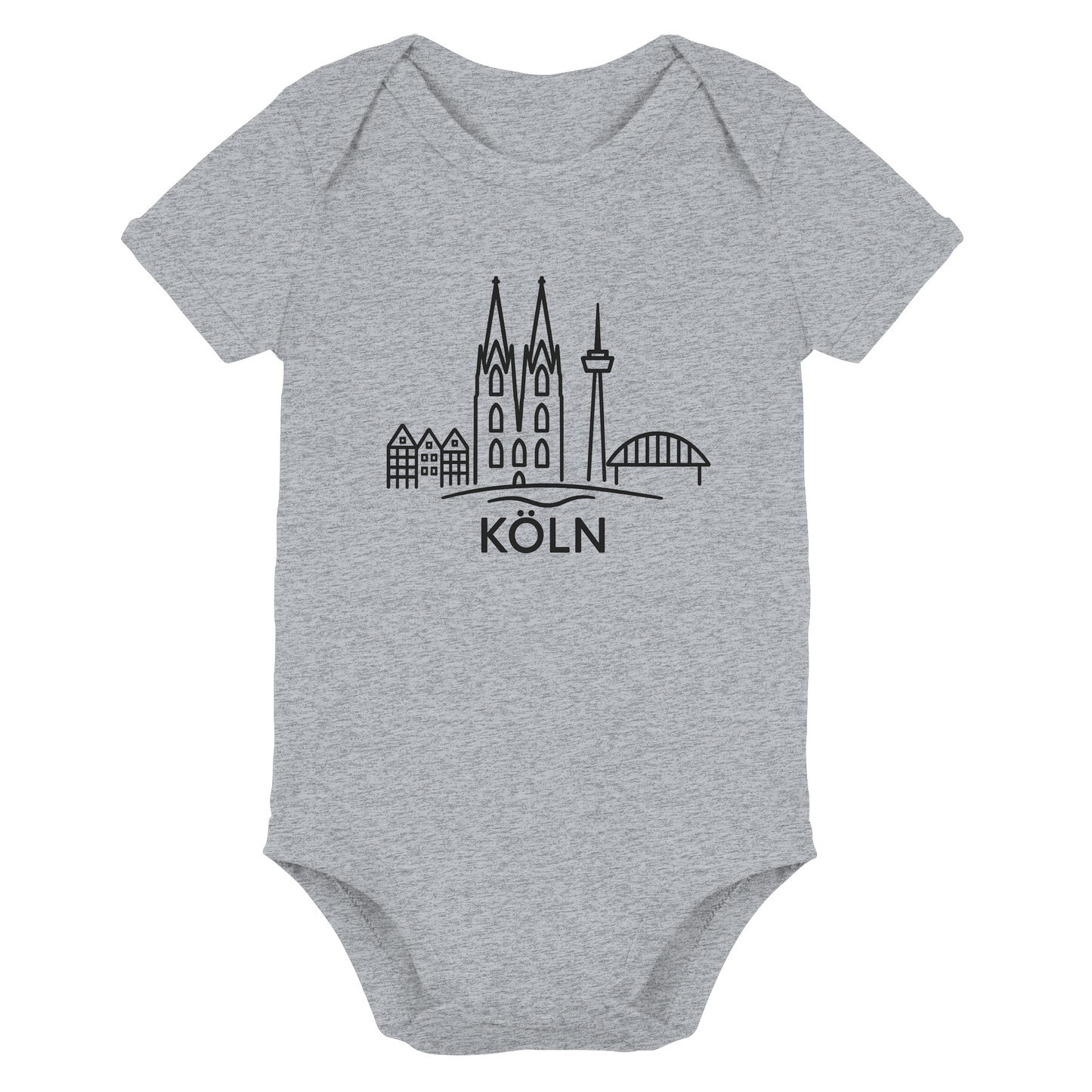 Köln Skyline (großer Druck auf der Brust) - Organic Baby Bodysuit