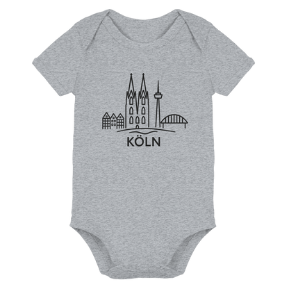 Köln Skyline (großer Druck auf der Brust) - Organic Baby Bodysuit