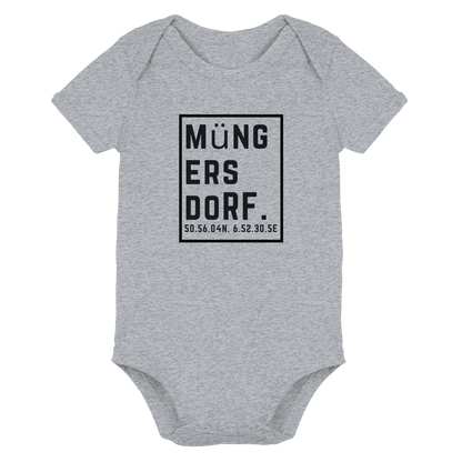 Müngersdorf Koordinaten (großer Druck auf der Brust) - Organic Baby Bodysuit