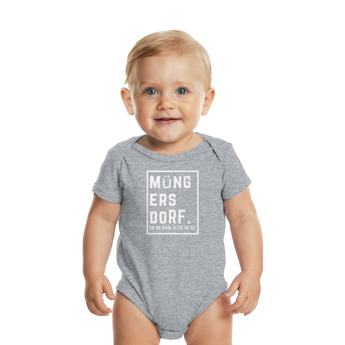 Müngersdorf Koordinaten (großer Druck auf der Brust) - Organic Baby Bodysuit