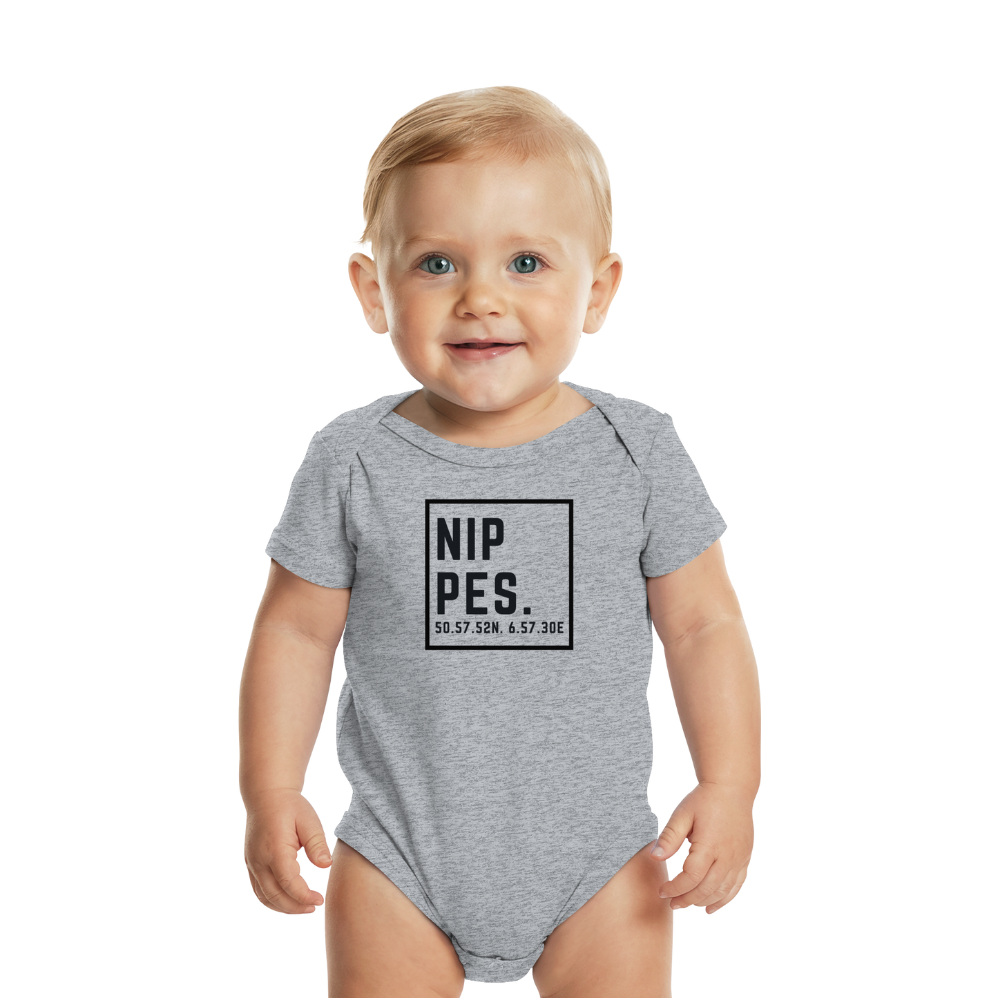 Nippes Koordinaten (großer Druck auf der Brust) - Organic Baby Bodysuit