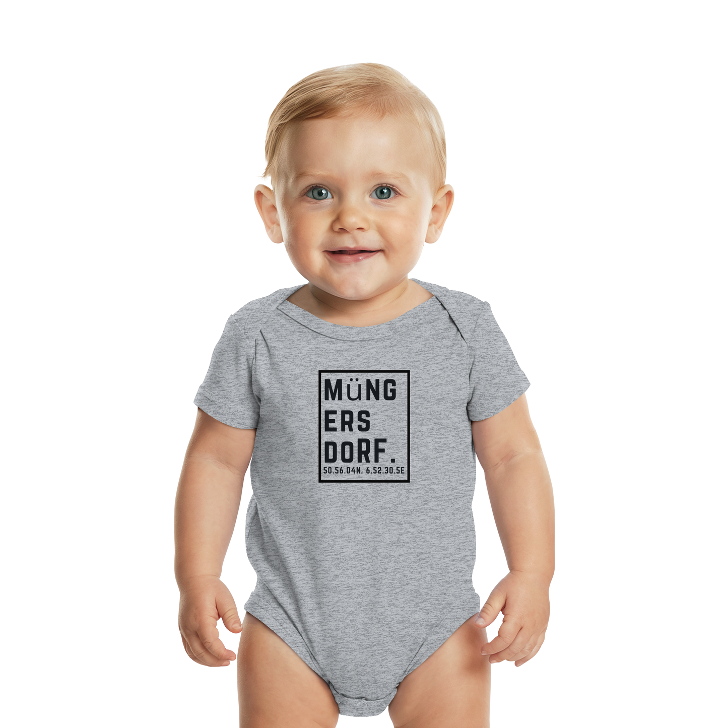 Müngersdorf Koordinaten (großer Druck auf der Brust) - Organic Baby Bodysuit