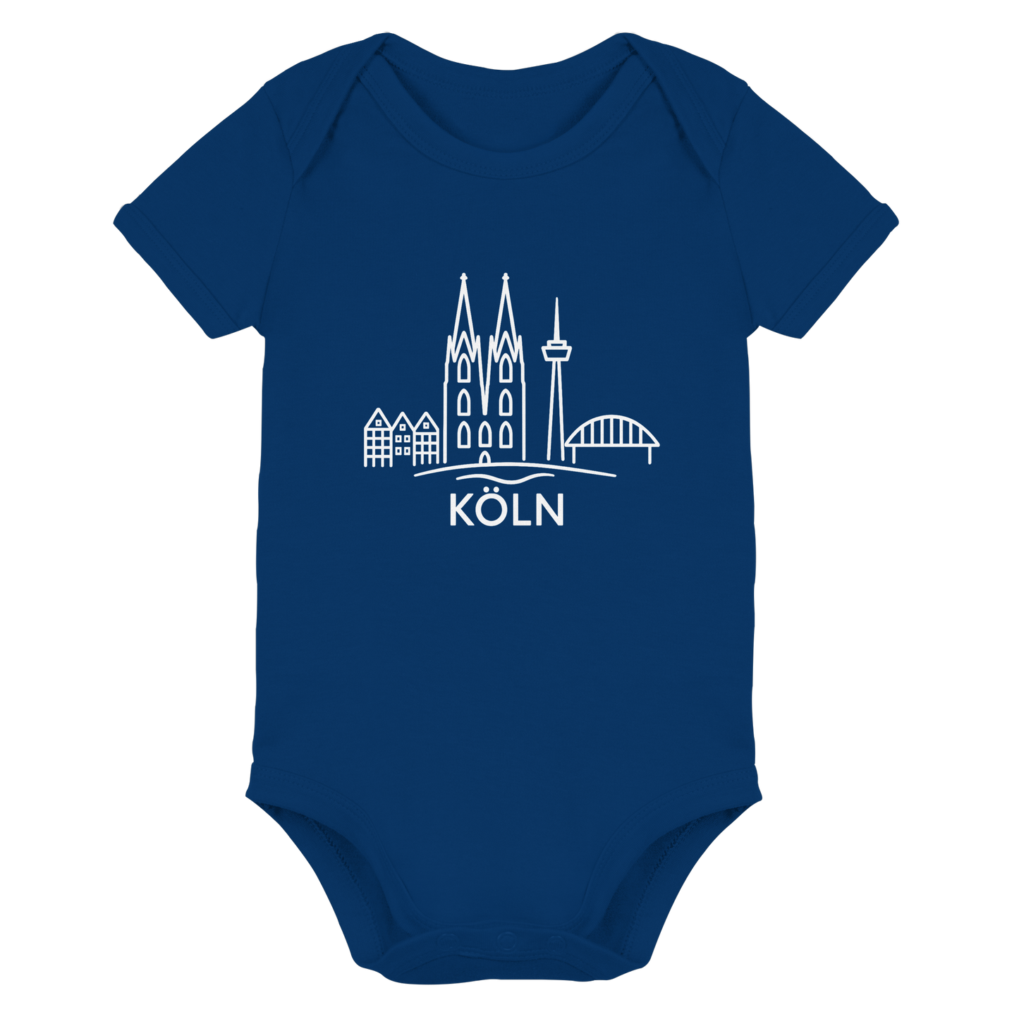 Köln Skyline (großer Druck auf der Brust) - Organic Baby Bodysuit