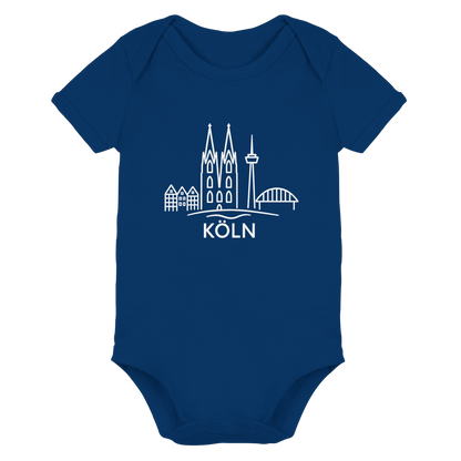 Köln Skyline (großer Druck auf der Brust) - Organic Baby Bodysuit