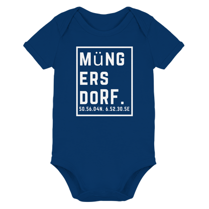 Müngersdorf Koordinaten (großer Druck auf der Brust) - Organic Baby Bodysuit