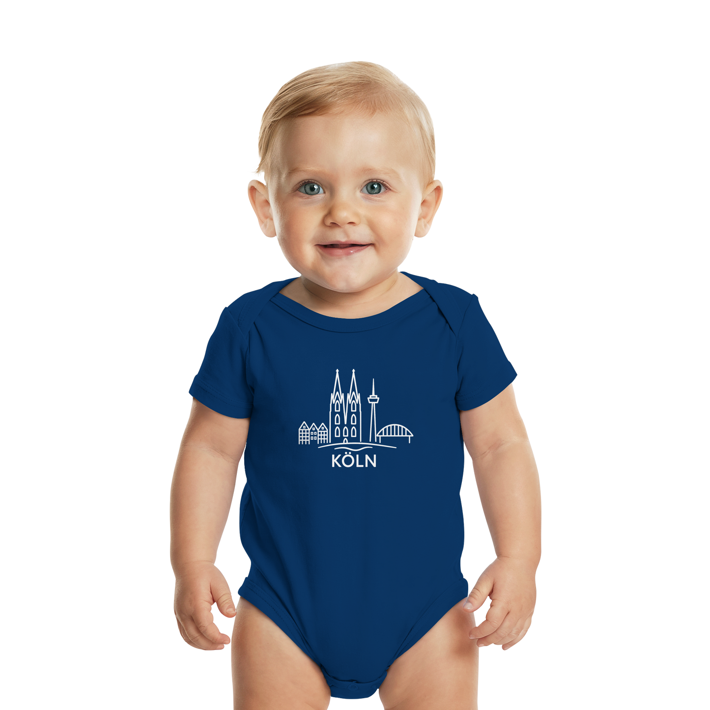 Köln Skyline (großer Druck auf der Brust) - Organic Baby Bodysuit