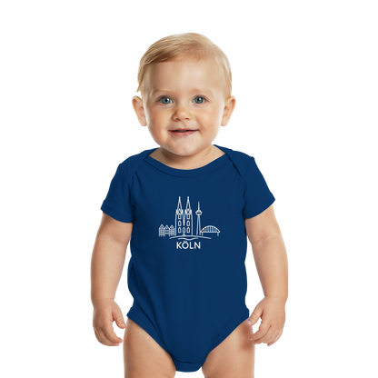 Köln Skyline (großer Druck auf der Brust) - Organic Baby Bodysuit