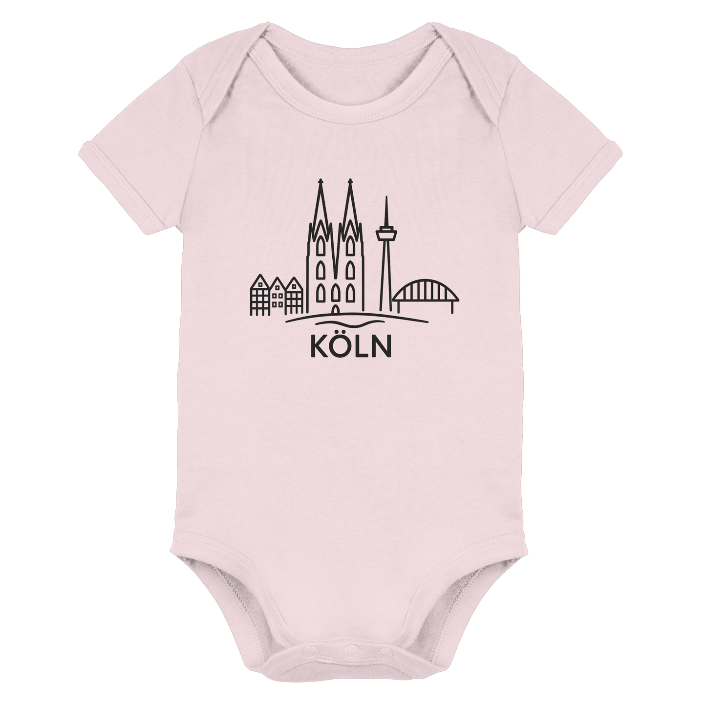 Köln Skyline (großer Druck auf der Brust) - Organic Baby Bodysuit