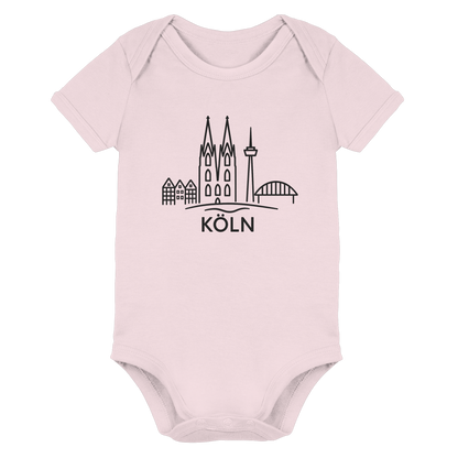 Köln Skyline (großer Druck auf der Brust) - Organic Baby Bodysuit