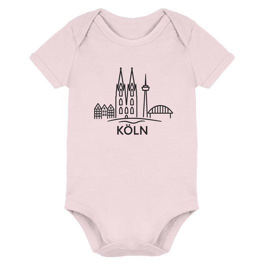 Köln Skyline (großer Druck auf der Brust) - Organic Baby Bodysuit