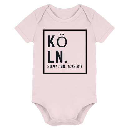 Köln Koordinaten (großer Druck auf der Brust) - Organic Baby Bodysuit