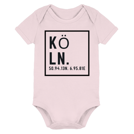Köln Koordinaten (großer Druck auf der Brust) - Organic Baby Bodysuit
