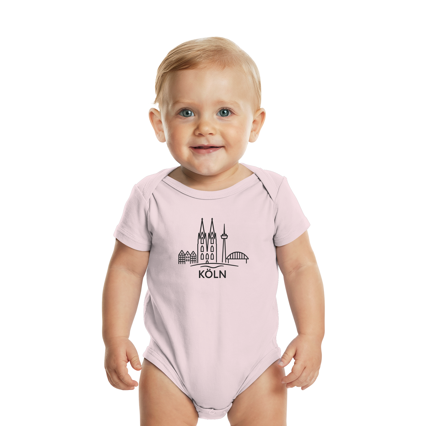 Köln Skyline (großer Druck auf der Brust) - Organic Baby Bodysuit