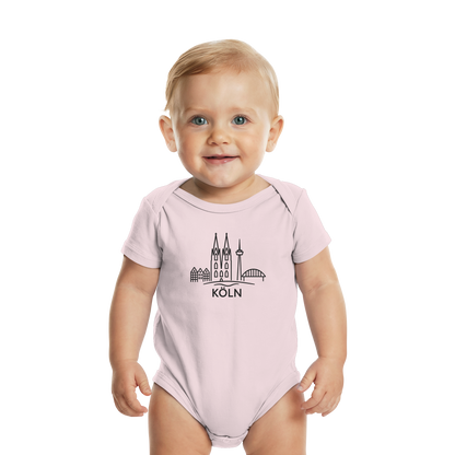 Köln Skyline (großer Druck auf der Brust) - Organic Baby Bodysuit