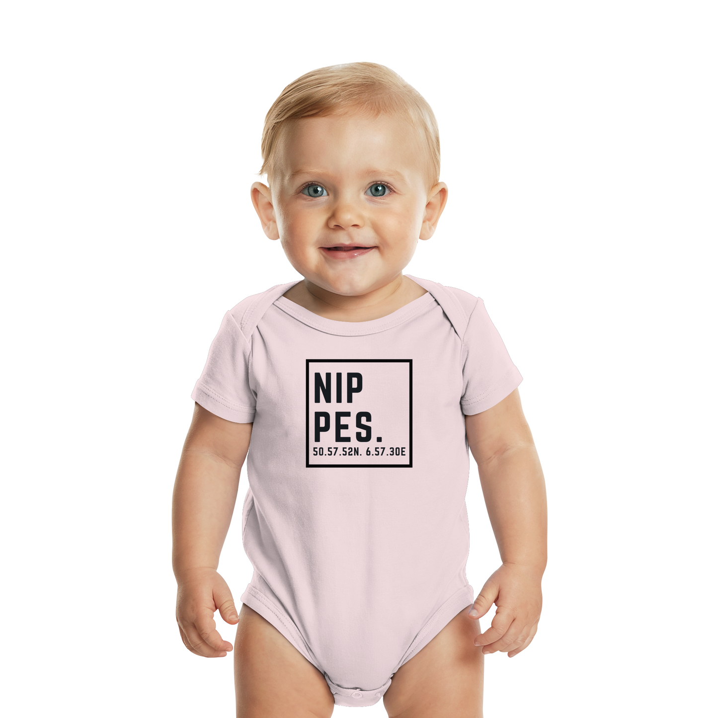 Nippes Koordinaten (großer Druck auf der Brust) - Organic Baby Bodysuit