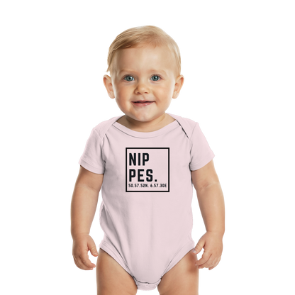 Nippes Koordinaten (großer Druck auf der Brust) - Organic Baby Bodysuit