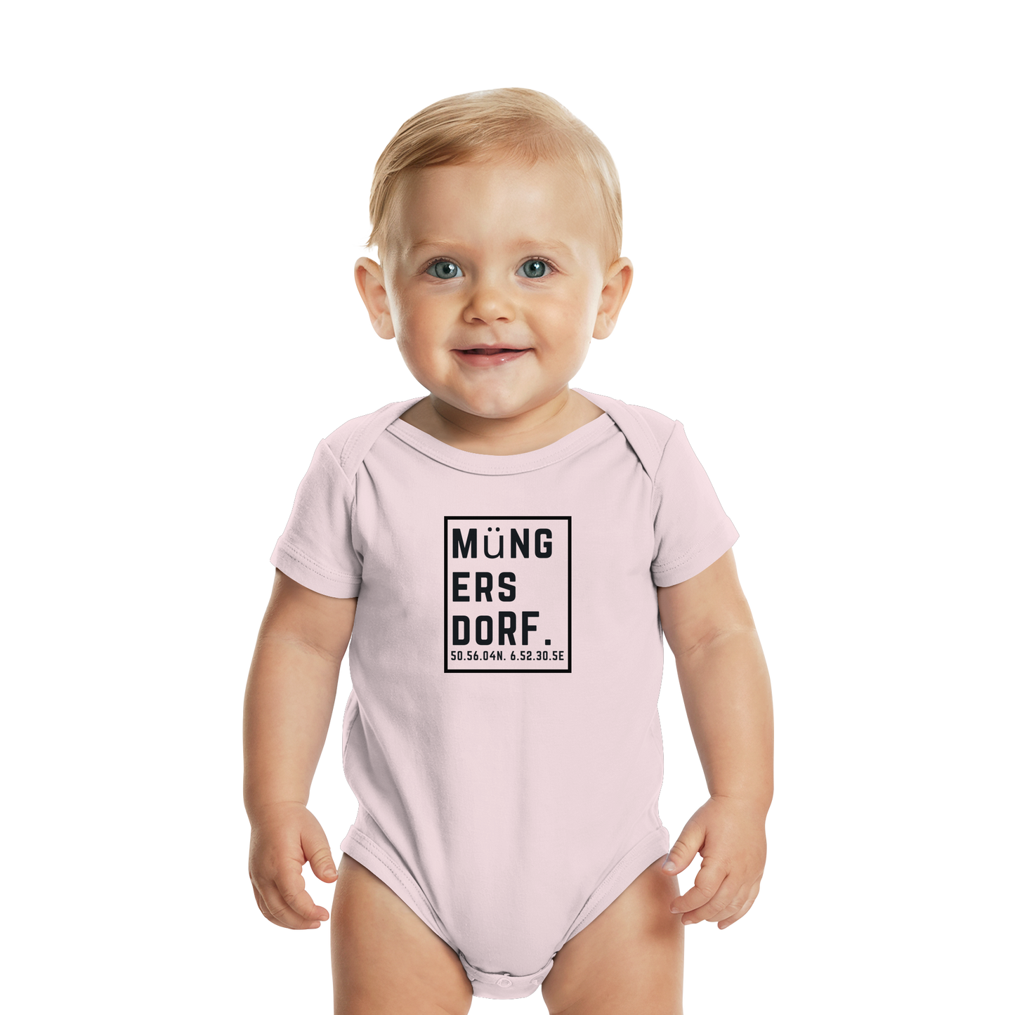 Müngersdorf Koordinaten (großer Druck auf der Brust) - Organic Baby Bodysuit