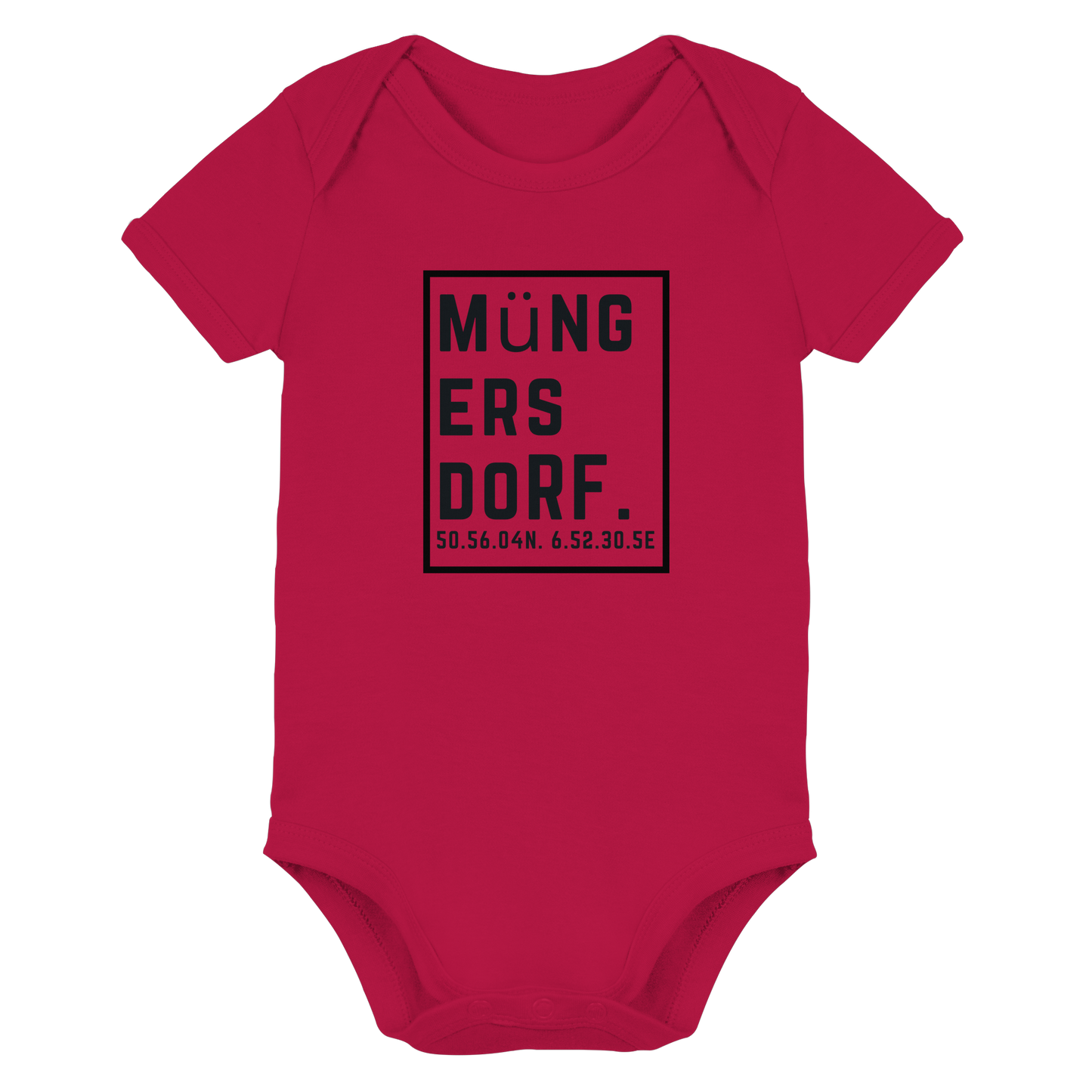 Müngersdorf Koordinaten (großer Druck auf der Brust) - Organic Baby Bodysuit