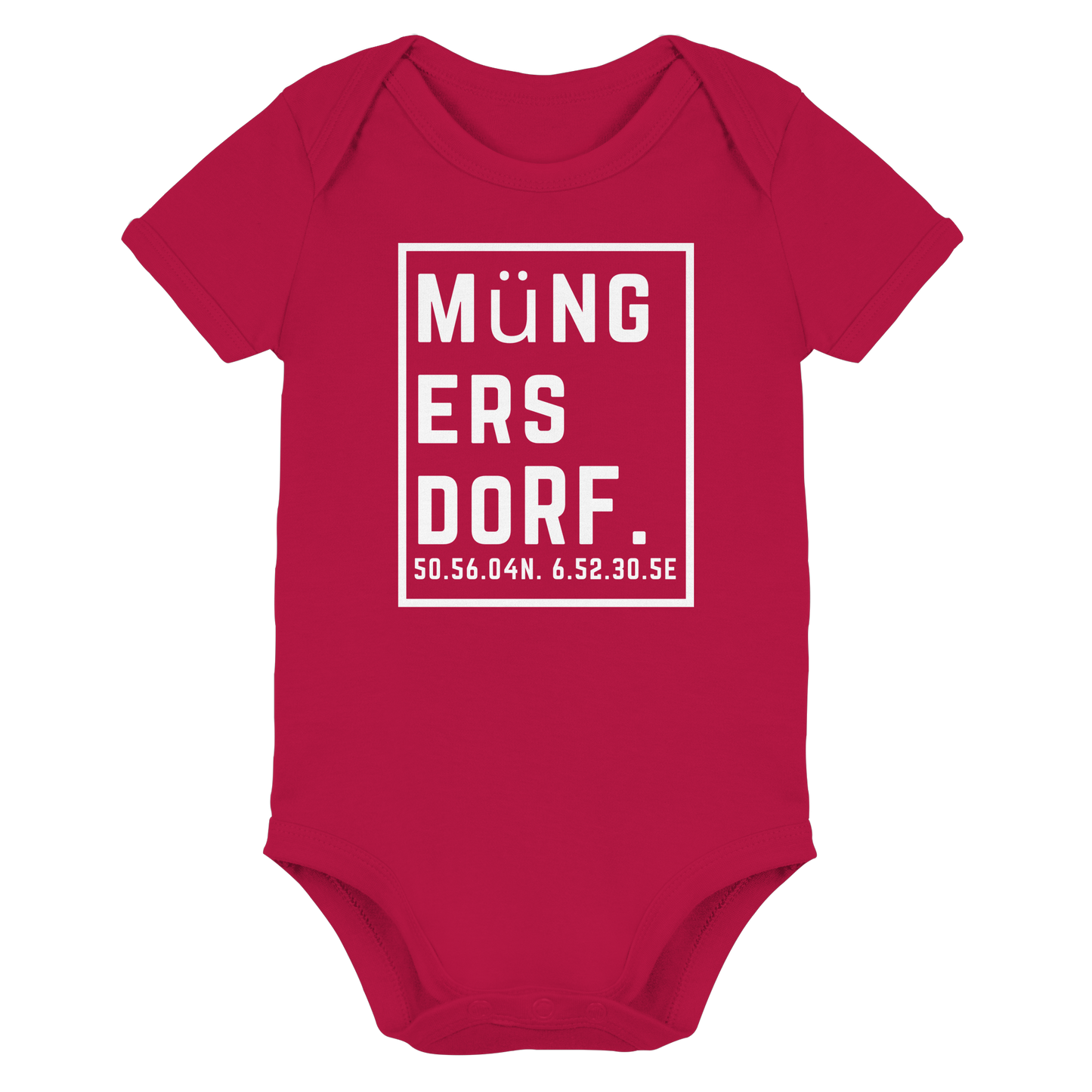 Müngersdorf Koordinaten (großer Druck auf der Brust) - Organic Baby Bodysuit