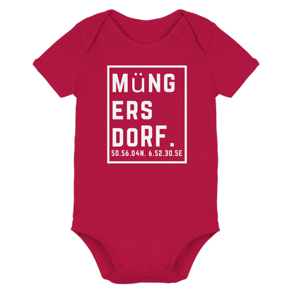 Müngersdorf Koordinaten (großer Druck auf der Brust) - Organic Baby Bodysuit