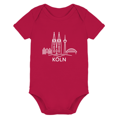 Köln Skyline (großer Druck auf der Brust) - Organic Baby Bodysuit