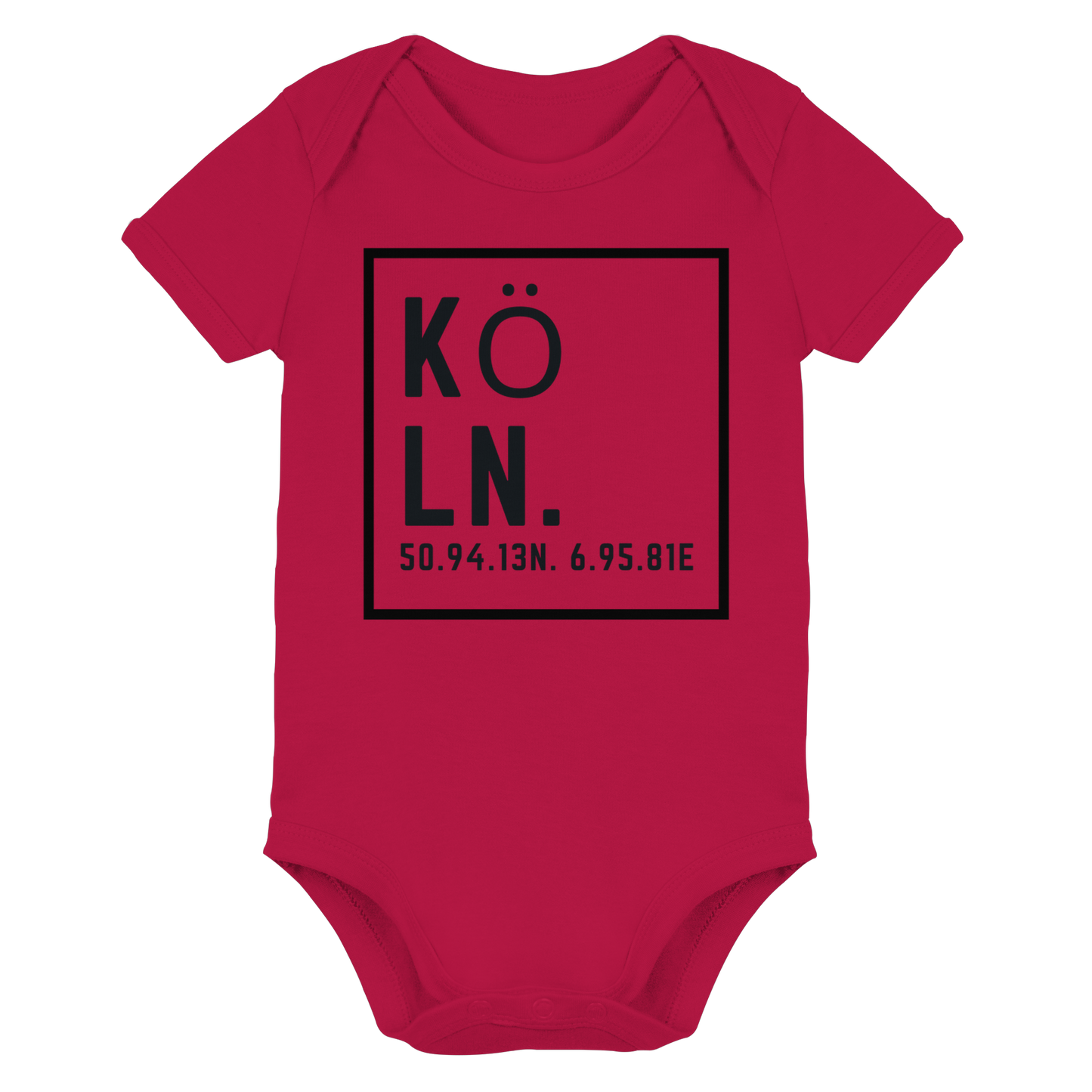 Köln Koordinaten (großer Druck auf der Brust) - Organic Baby Bodysuit