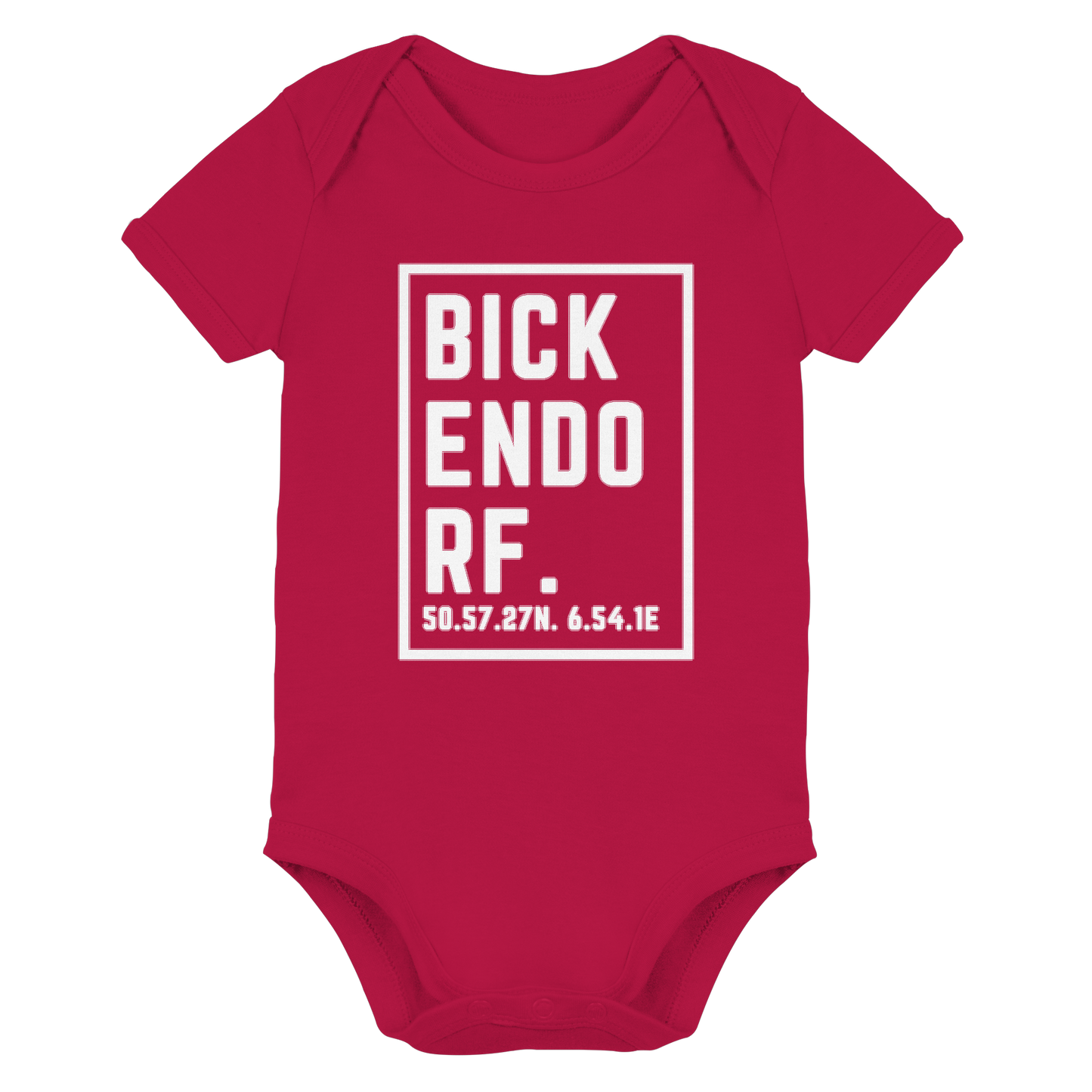 Bickendorf Koordinaten (großer Druck auf der Brust) - Organic Baby Bodysuit