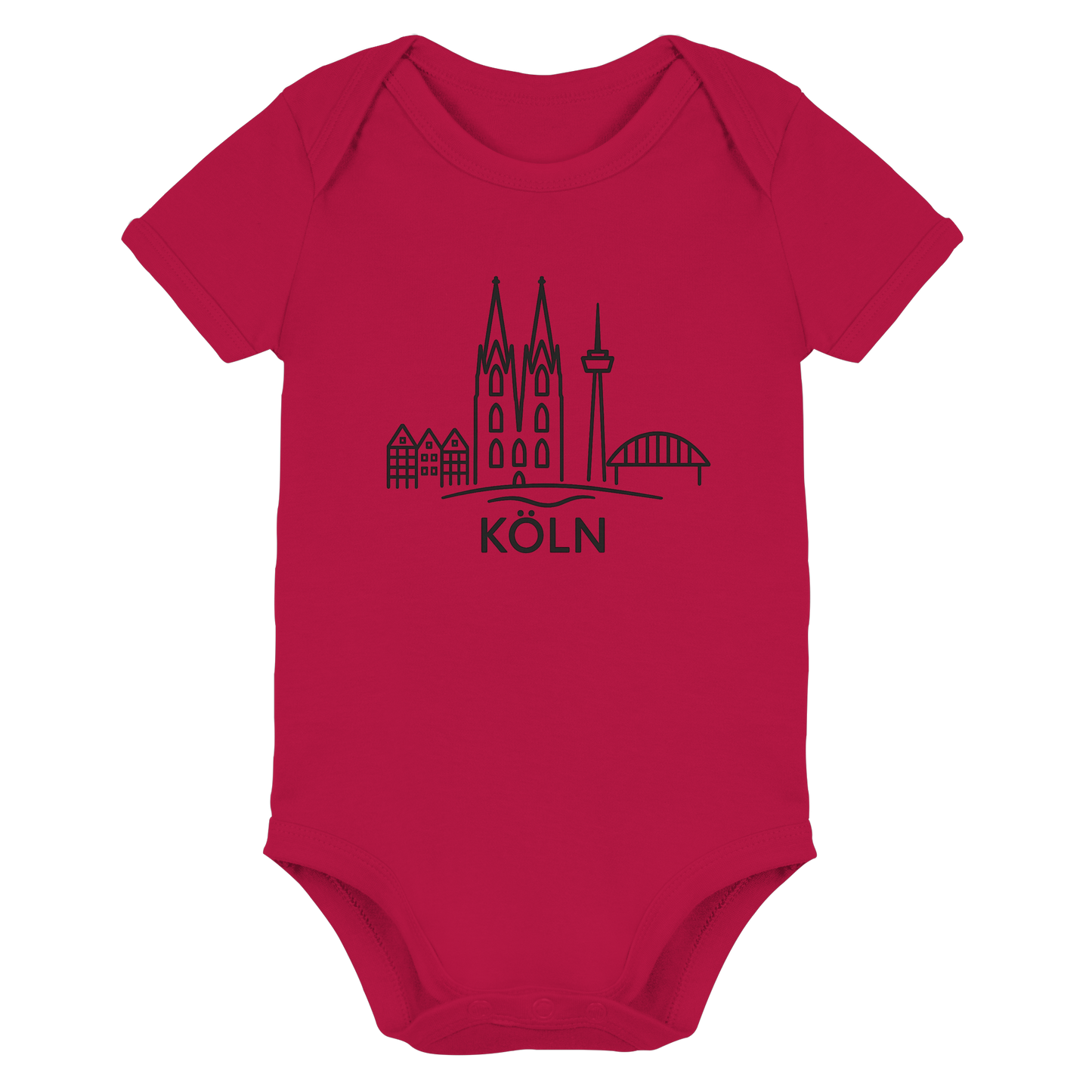 Köln Skyline (großer Druck auf der Brust) - Organic Baby Bodysuit