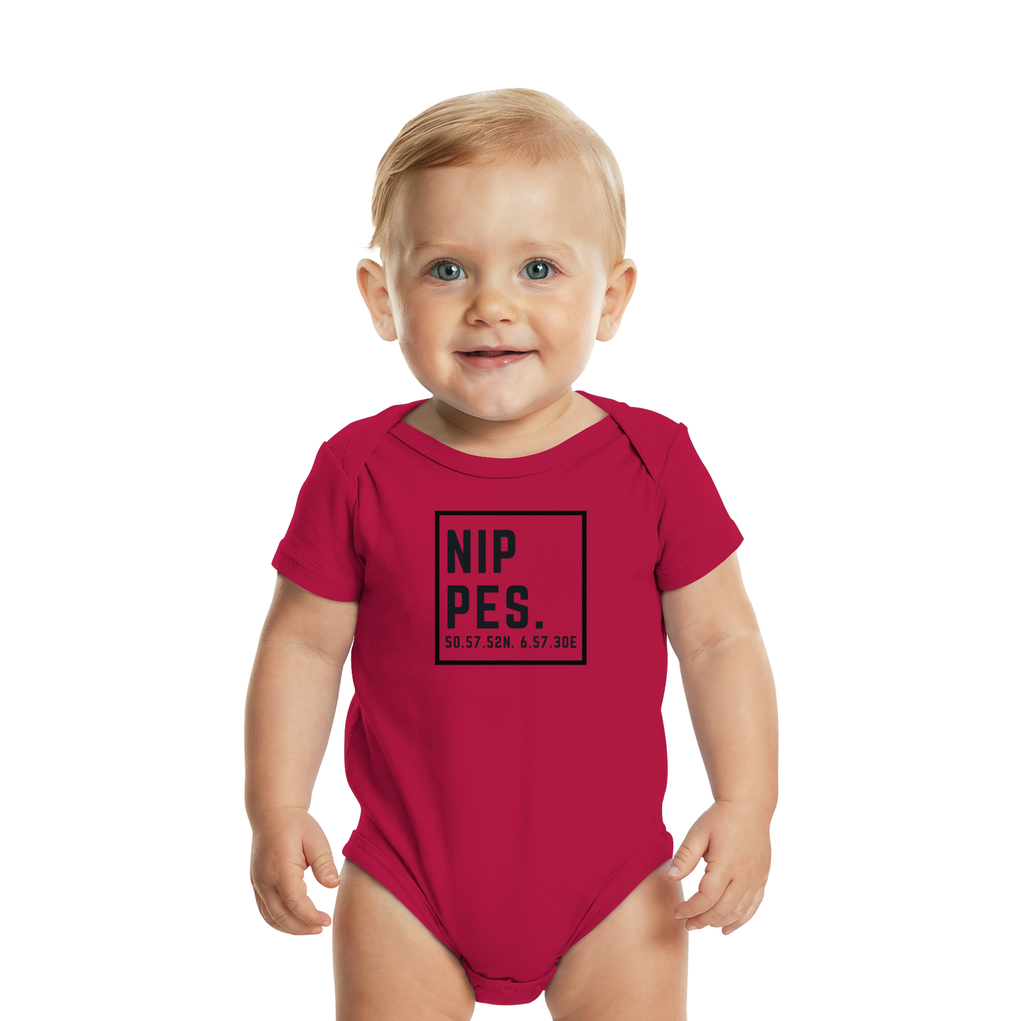 Nippes Koordinaten (großer Druck auf der Brust) - Organic Baby Bodysuit