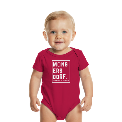 Müngersdorf Koordinaten (großer Druck auf der Brust) - Organic Baby Bodysuit