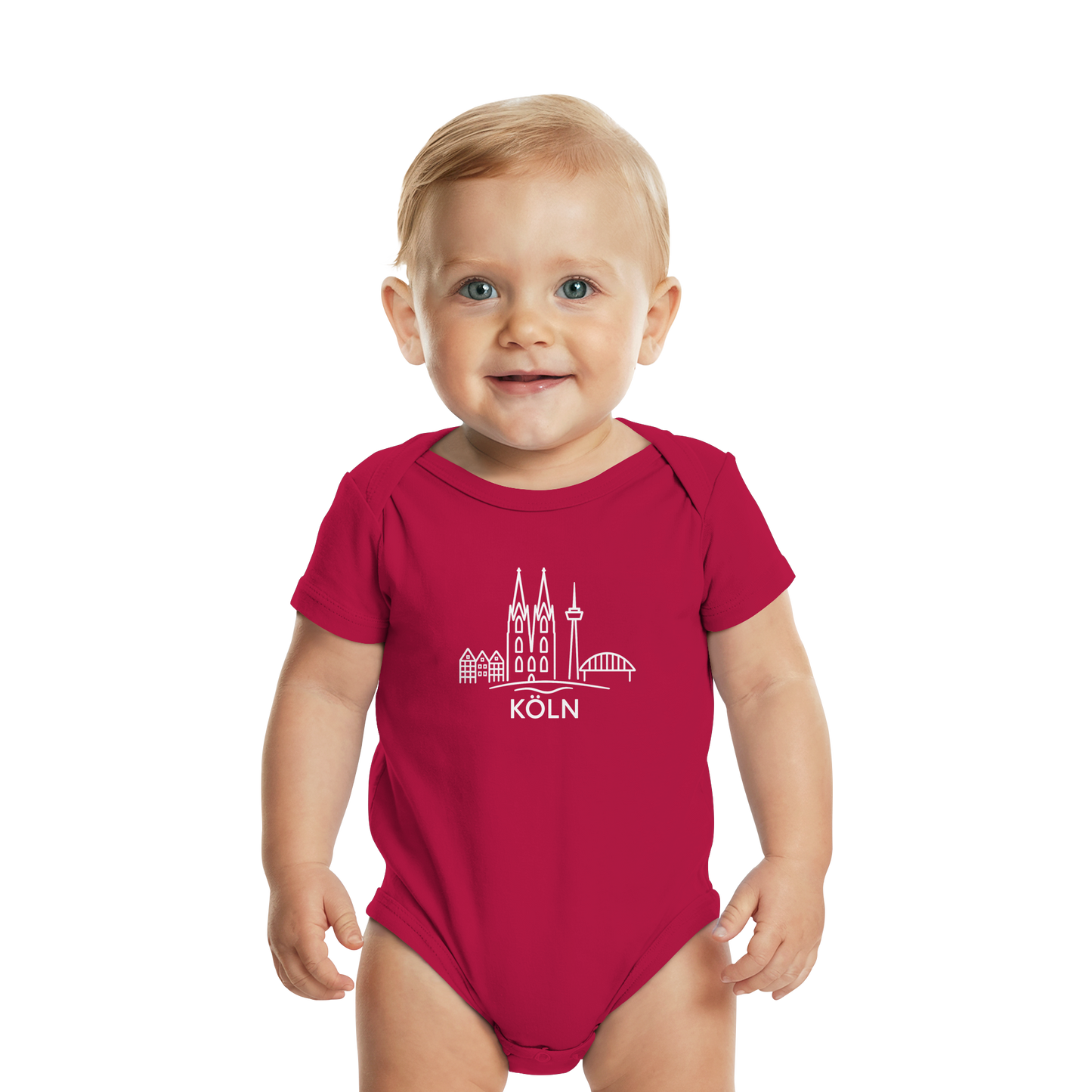 Köln Skyline (großer Druck auf der Brust) - Organic Baby Bodysuit