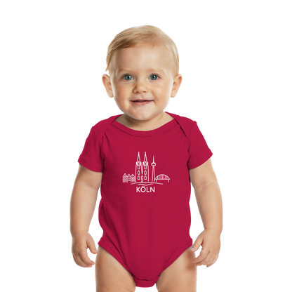Köln Skyline (großer Druck auf der Brust) - Organic Baby Bodysuit
