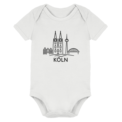 Köln Skyline (großer Druck auf der Brust) - Organic Baby Bodysuit