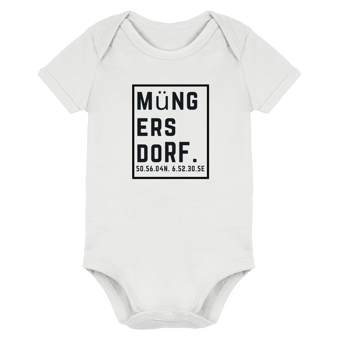 Müngersdorf Koordinaten (großer Druck auf der Brust) - Organic Baby Bodysuit