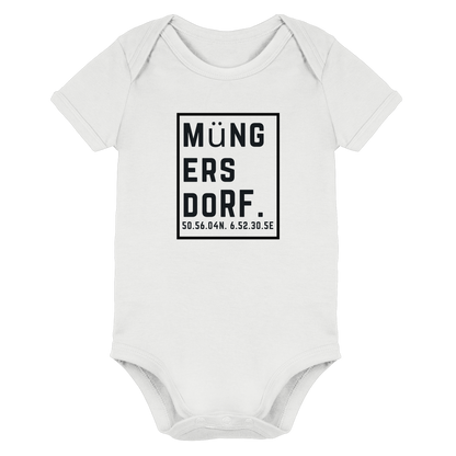 Müngersdorf Koordinaten (großer Druck auf der Brust) - Organic Baby Bodysuit