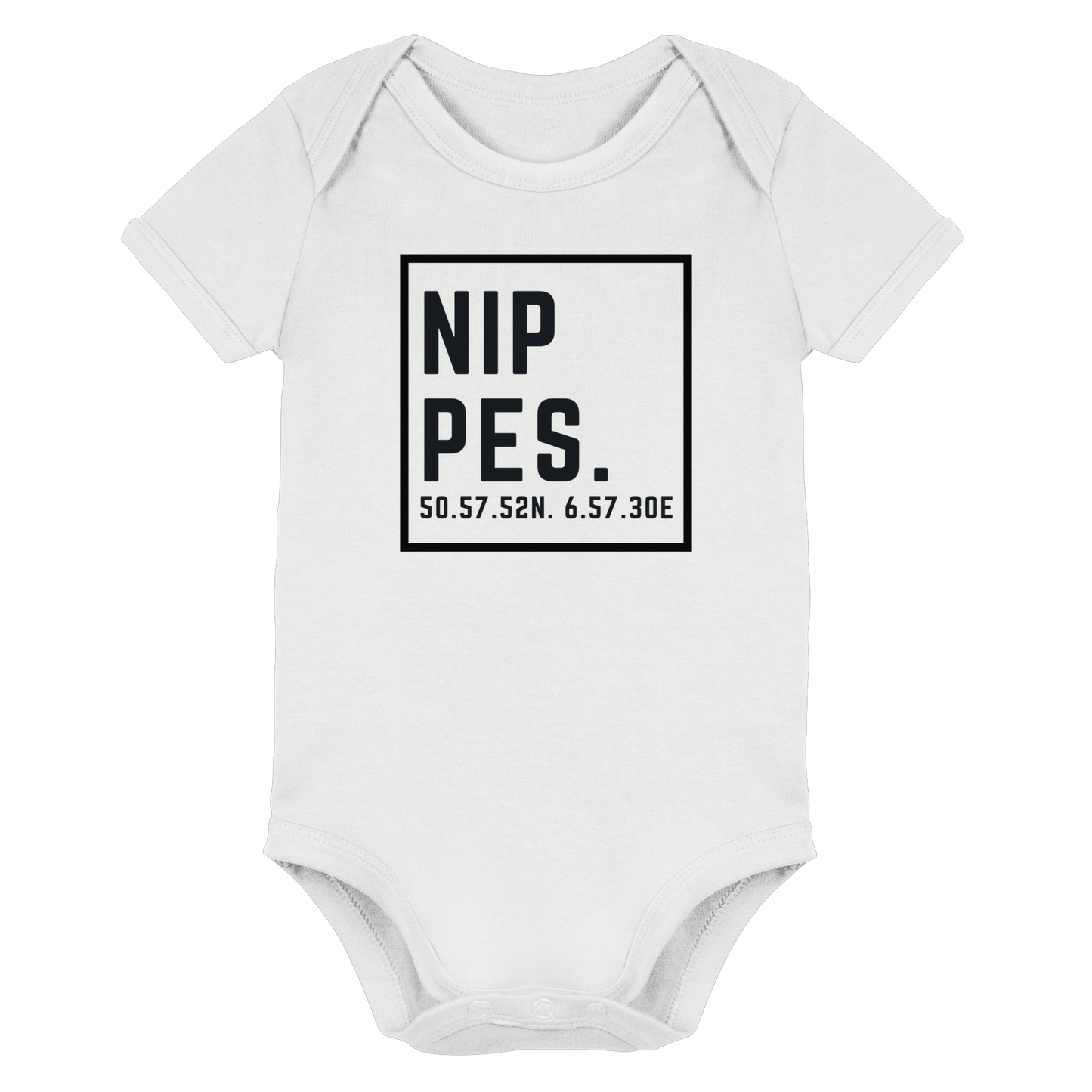 Nippes Koordinaten (großer Druck auf der Brust) - Organic Baby Bodysuit