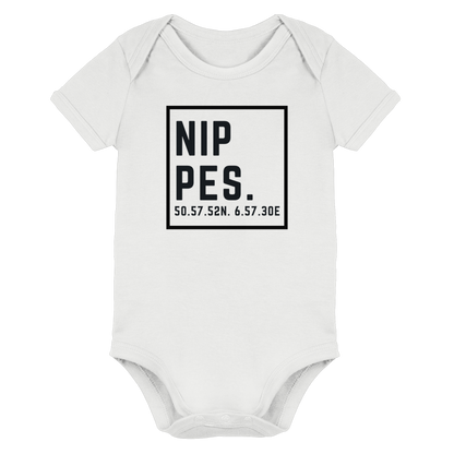 Nippes Koordinaten (großer Druck auf der Brust) - Organic Baby Bodysuit