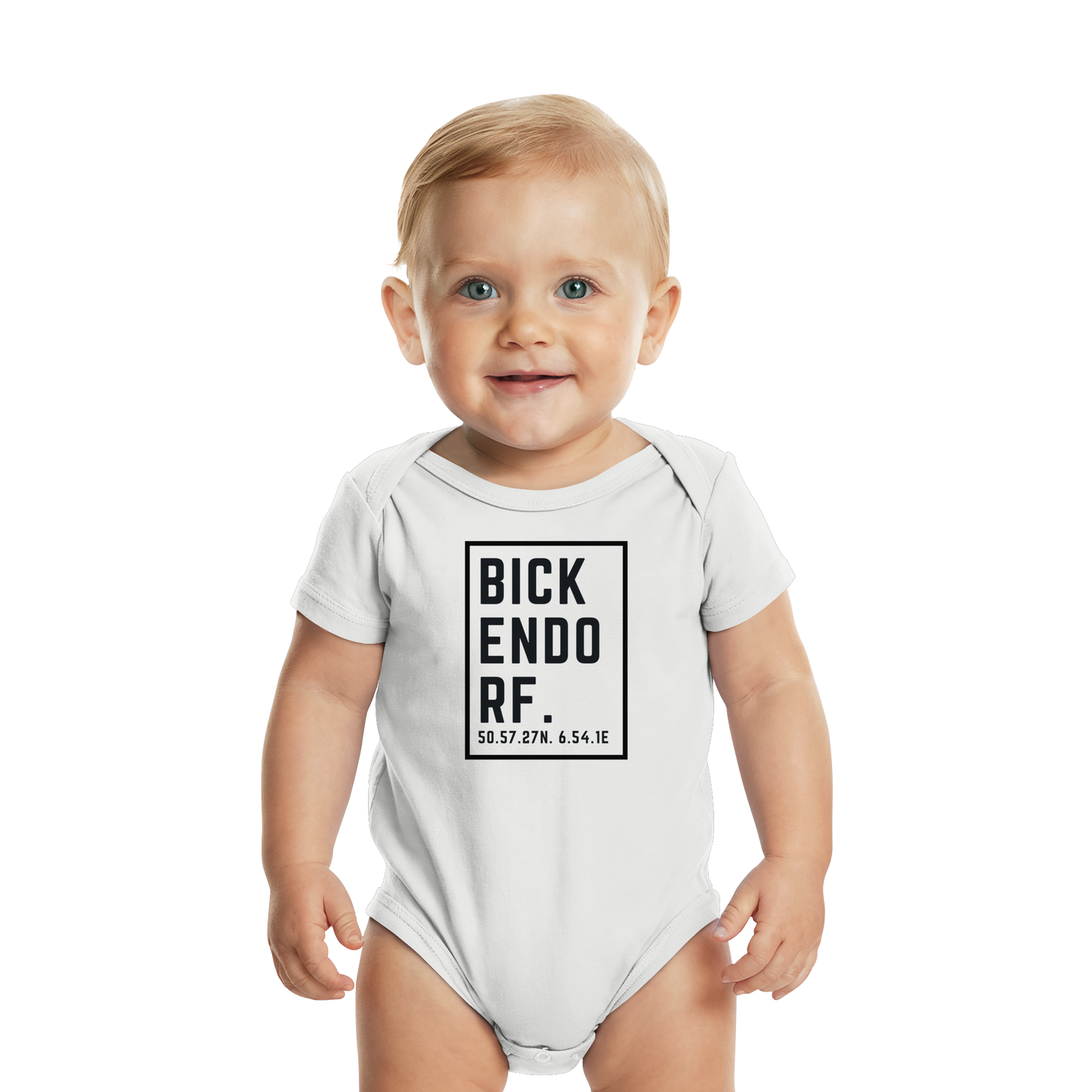 Bickendorf Koordinaten (großer Druck auf der Brust) - Organic Baby Bodysuit