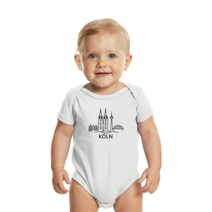 Köln Skyline (großer Druck auf der Brust) - Organic Baby Bodysuit