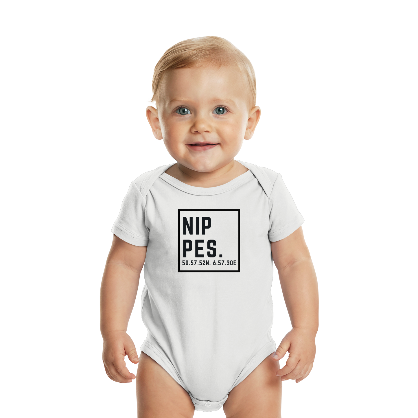 Nippes Koordinaten (großer Druck auf der Brust) - Organic Baby Bodysuit