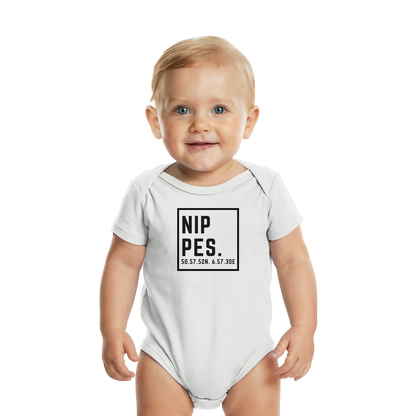 Nippes Koordinaten (großer Druck auf der Brust) - Organic Baby Bodysuit