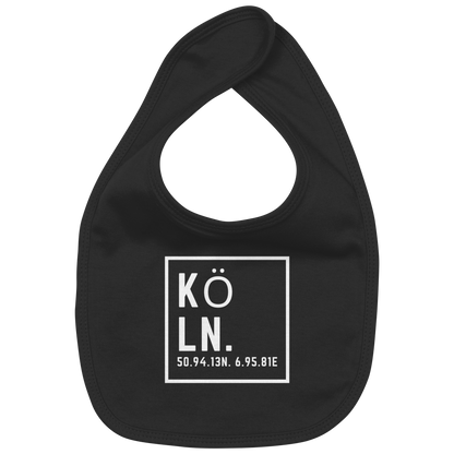 Köln Koordinaten (großer Druck auf der Brust) - Organic Baby-Lätzchen