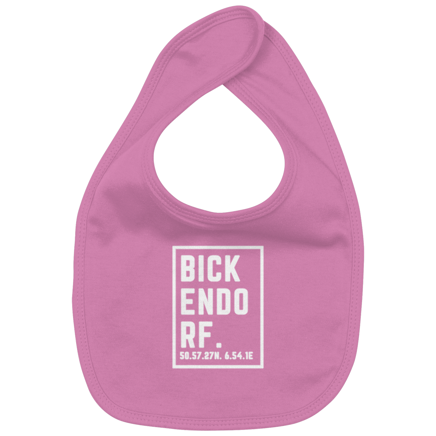 Bickendorf Koordinaten (großer Druck auf der Brust) - Organic Baby-Lätzchen