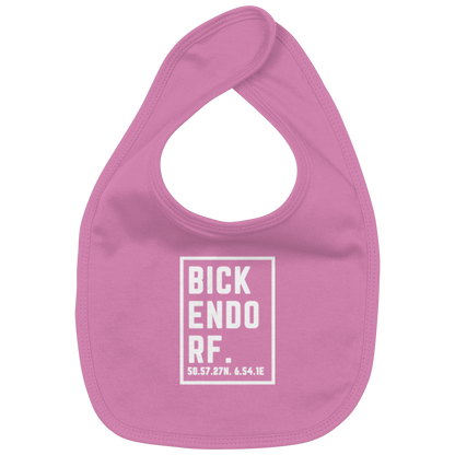 Bickendorf Koordinaten (großer Druck auf der Brust) - Organic Baby-Lätzchen