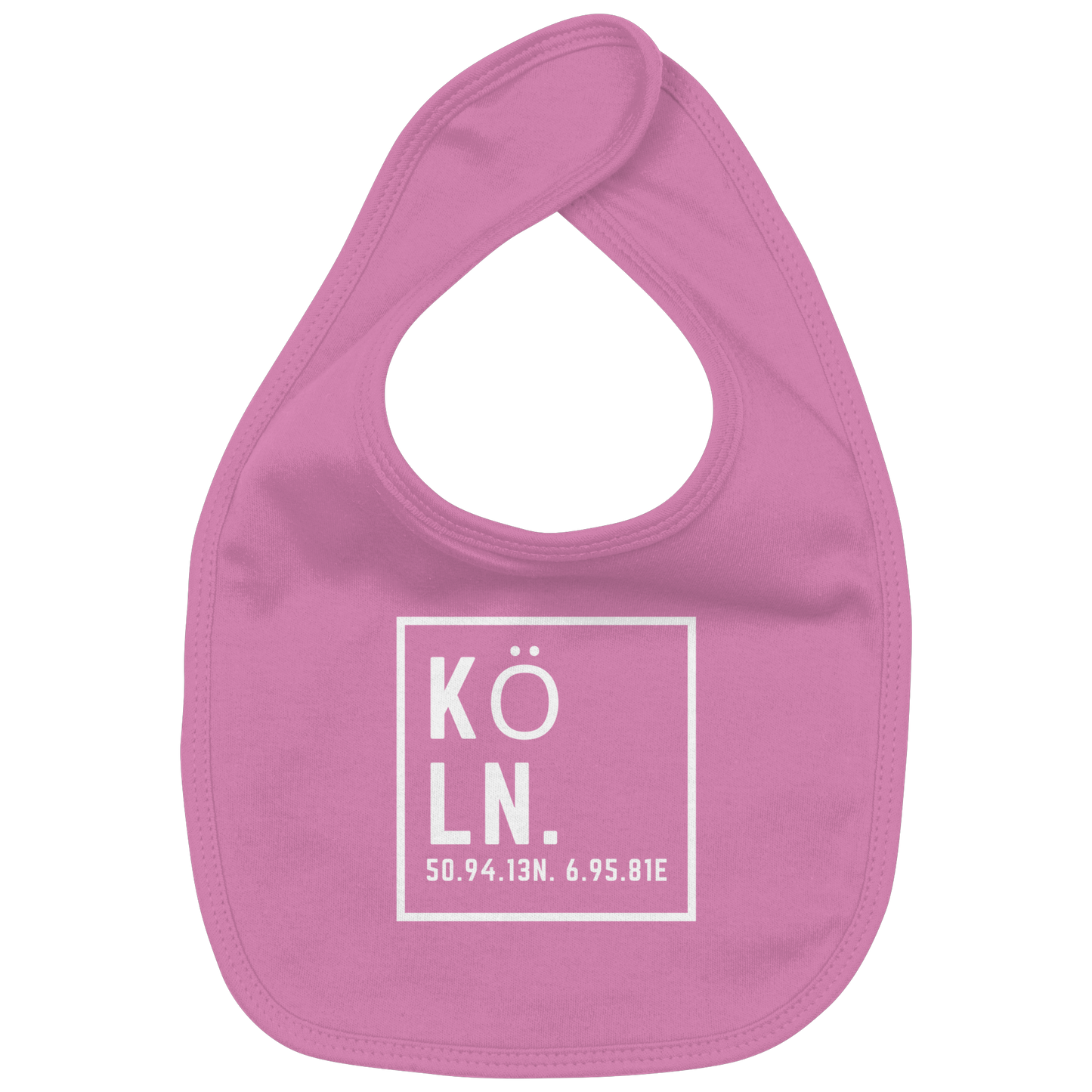 Köln Koordinaten (großer Druck auf der Brust) - Organic Baby-Lätzchen